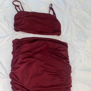 Red Skirt Set
